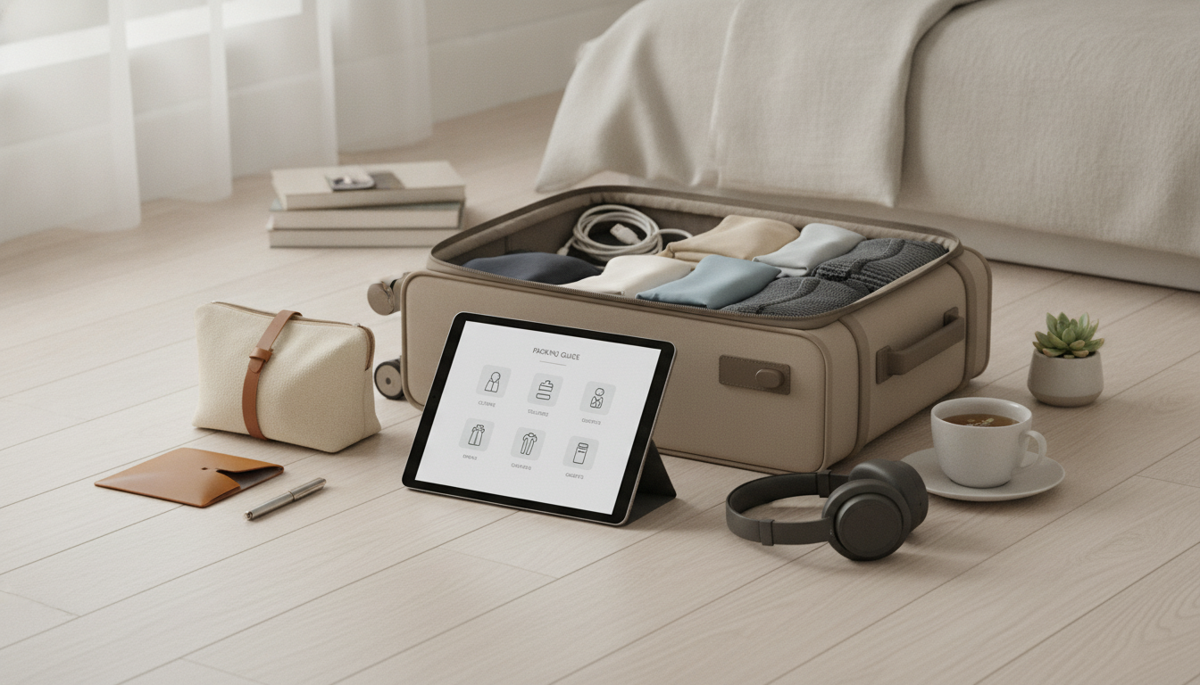 Minimalist Travel Packing Planner for Light, Calm Trips